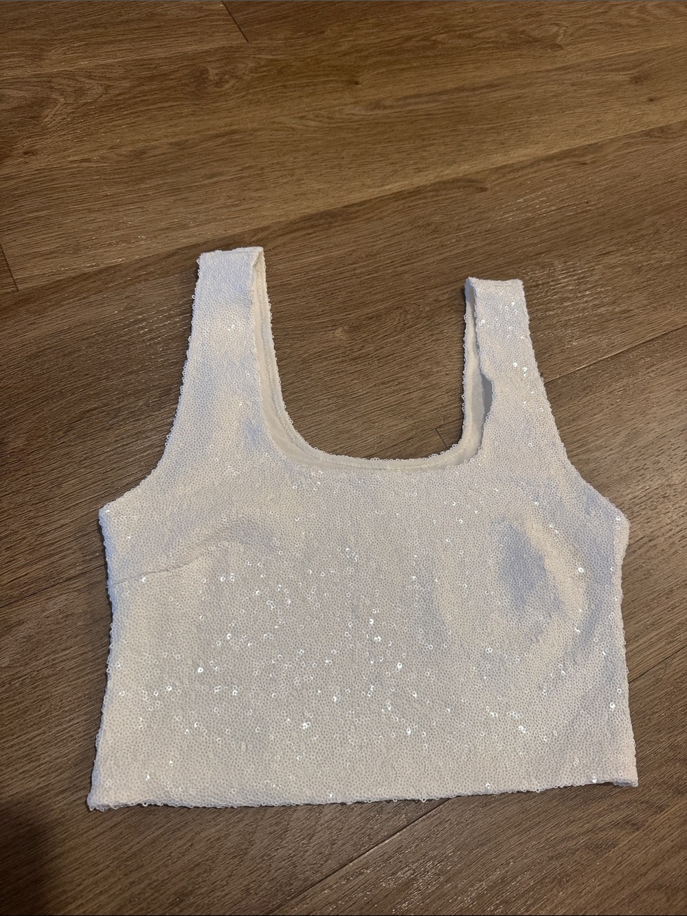 Commando White Sequin Crop Tank